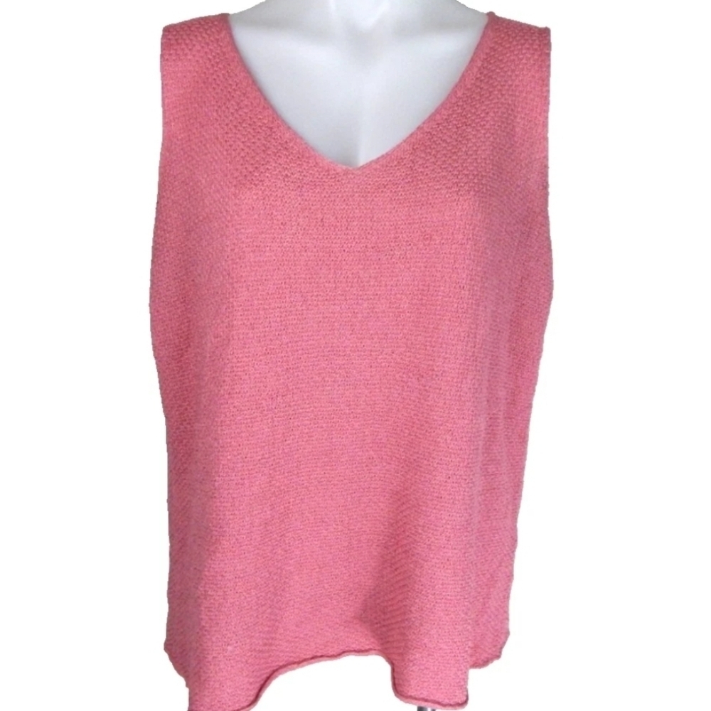 Eileen Fisher Textured Knit V-Neck Tank Top